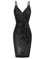 GRACE KARIN Women Sequined Sleeveless V-Neck Bodycon Dress
