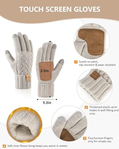 Winuesa Women's Winter Hat, Scarf & Gloves Set