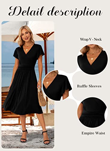 GRECERELLE Womens Summer Wrap Dress Casual Floral
