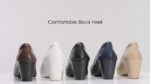 DREAM PAIRS Women's Chunky Low Block Heels Work Pumps
