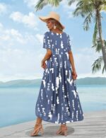 YESNO Women Plus Size Bohemian Floral Maxi Dress