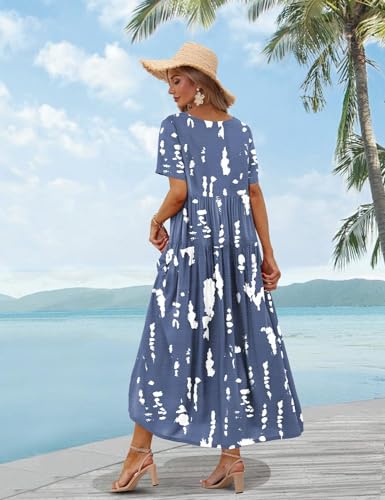 YESNO Women Plus Size Bohemian Floral Maxi Dress