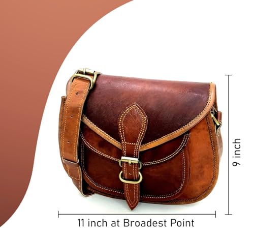 Firu Handmade Vintage Brown Leather Crossbody Bag