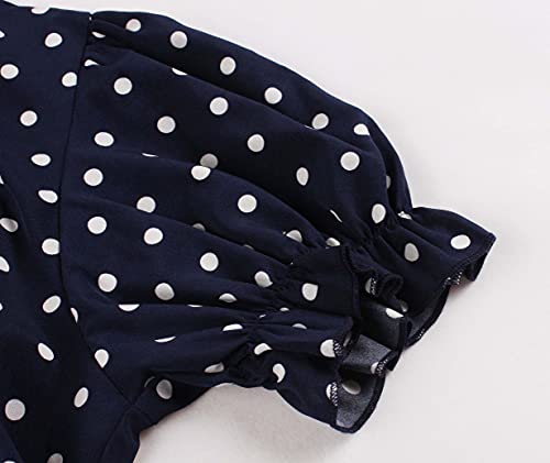 Wellwits Women's Polka Dots Pleated Midi Dress
