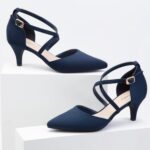 Greatonu Womens Pointed Toe Kitten Heel Sandals