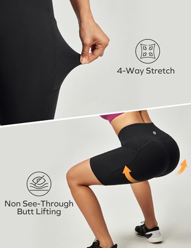 Ewedoos Women's High Waist Cycling & Gym Shorts with Pockets