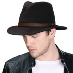 Comhats Stylish Wool Fedora Hat: Wide Brim, Trilby Fashion