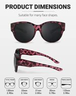 LVIOE Polarised Fitover Sunglasses, Round Frame, UV Protection