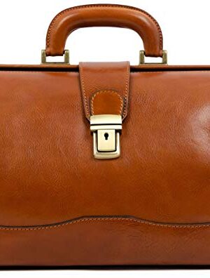 Vintage Style Small Dark Brown Leather Doctor Bag