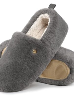 EverFoams Women's Fuzzy Faux Wool Non-slip House Shoes