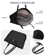 LIVACASA 49cm Water Resistant Tote Bag with Zip and Pockets