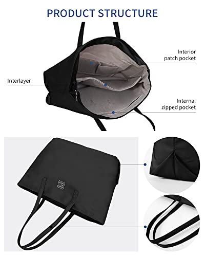 LIVACASA 49cm Water Resistant Tote Bag with Zip and Pockets