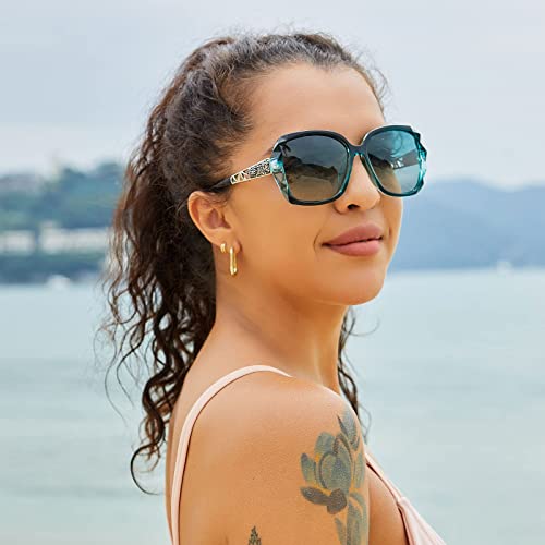 FEISEDY Oversized Polarised UV400 Sunglasses for Women