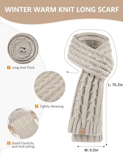Winuesa Women's Winter Hat, Scarf & Gloves Set