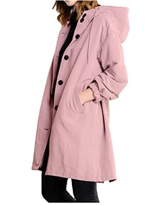 AMhomely Women's Waterproof Hooded Raincoat, S-5XL