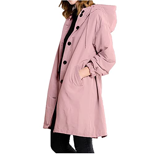 AMhomely Women's Waterproof Hooded Raincoat, S-5XL