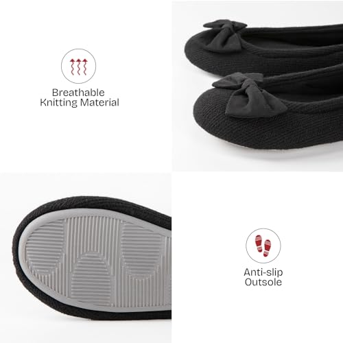 EverFoams Women's Ballerina Slippers with Memory Foam
