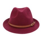 NiceYnn Unisex Wool Panama Hat, Curl Brim Jazz Fedora
