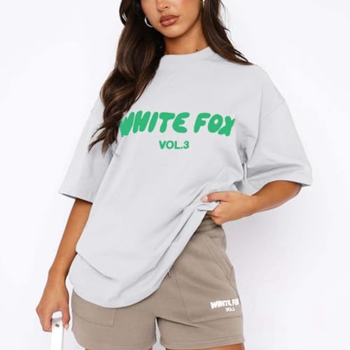Celucke Women's Summer Oversized Cotton Tee Y2k Streetwear