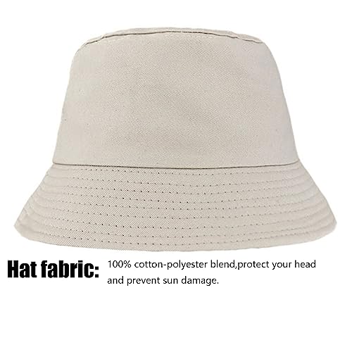 Ramoni Foldable Summer Bucket Hat for Men & Women (Beige)