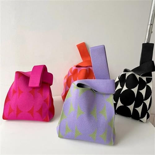 Knot Wrist Bag Handmade Knit Handbag Women Casual Tote