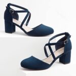 Greatonu Womens Mid Heel Chunky Dress Sandals