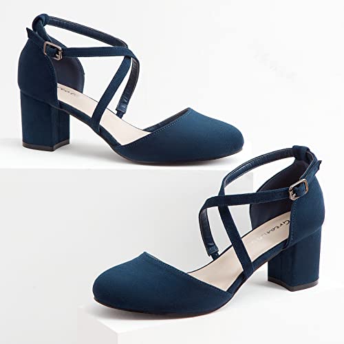 Greatonu Womens Mid Heel Chunky Dress Sandals