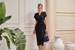 GRACE KARIN Women's Ruffle Sleeve Ruched Wrap Maxi Dress