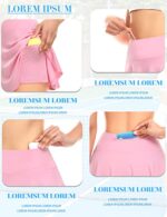 Pleated Tennis Skirt with Shorts and Pockets for Women
