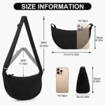Crescent Nylon Crossbody Bag for Women with Adjustable Strap