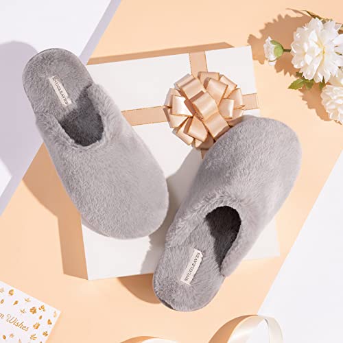 Snug Leaves Ladies' Fluffy Memory Foam Slippers