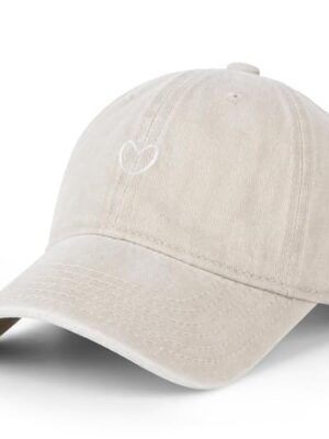 Vintage Washed Cotton Love Heart Adjustable Cap