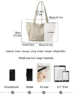 Women Tote Bag Canvas Casual Top Handle Satchel