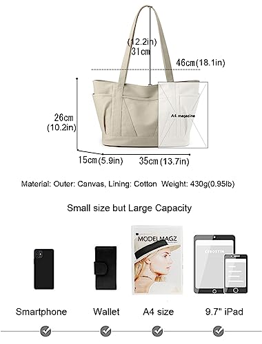 Women Tote Bag Canvas Casual Top Handle Satchel