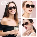CGID Women's Polarised Retro Oversized UV400 Sunglasses