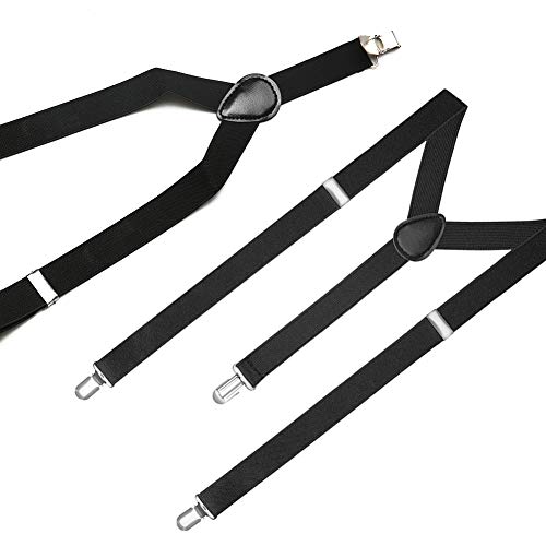 Zngou Mens Adjustable Heavy Duty Y Back Suspenders Black