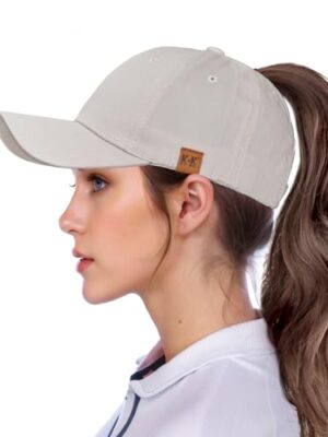 BLURBE Women's High Ponytail Baseball Caps - Cotton Adjustable