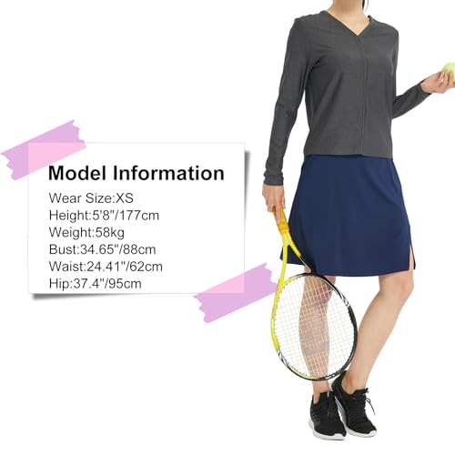 Westkun Knee Length Golf Skirts for Women with Pockets