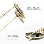 SUNGAIT Vintage Polarized Round Metal Sunglasses