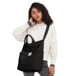 KALIDI Corduroy Hobo Bag with Zipper, Large Capacity