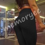 Memoryee Women's Honeycomb Waffle Ruched Butt Lift Leggings