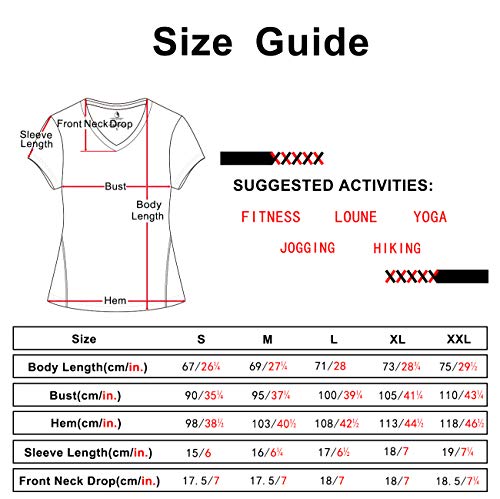 icyzone Women's Workout V-Neck Short-Sleeve Tops, 3 Pack