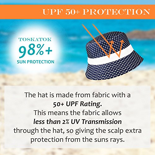 TOSKATOK® UPF 50+ Reversible Cotton Polka Dot Sun Hat