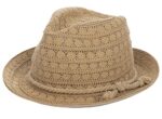 KorhLeoh Women's Lace Straw Fedora Hat for Summer