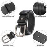 JASGOOD Women's Leather Retro Pin Buckle Belt