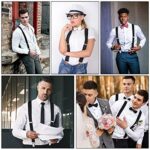 ACWOO Mens Adjustable Elastic X-Shape Braces with Clips