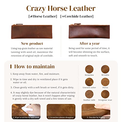 S-ZONE Women Vintage Leather Tote Bag with Crossbody Strap