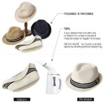 Comhats Unisex Straw Trilby Fedora for Summer & Beach