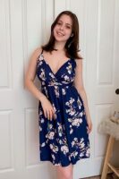 STYLEWORD Women's V Neck Floral Midi Sundress with Pockets