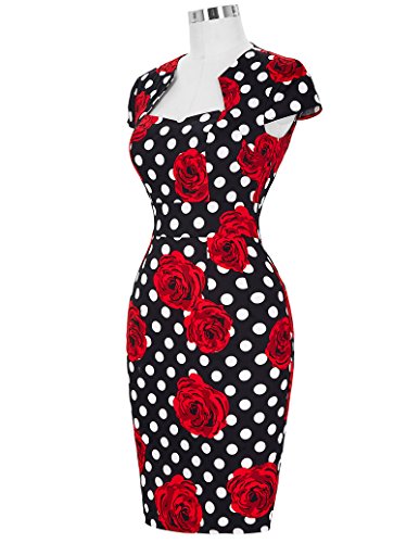 GRACE KARIN Vintage Pencil Work Dress Short Sleeve